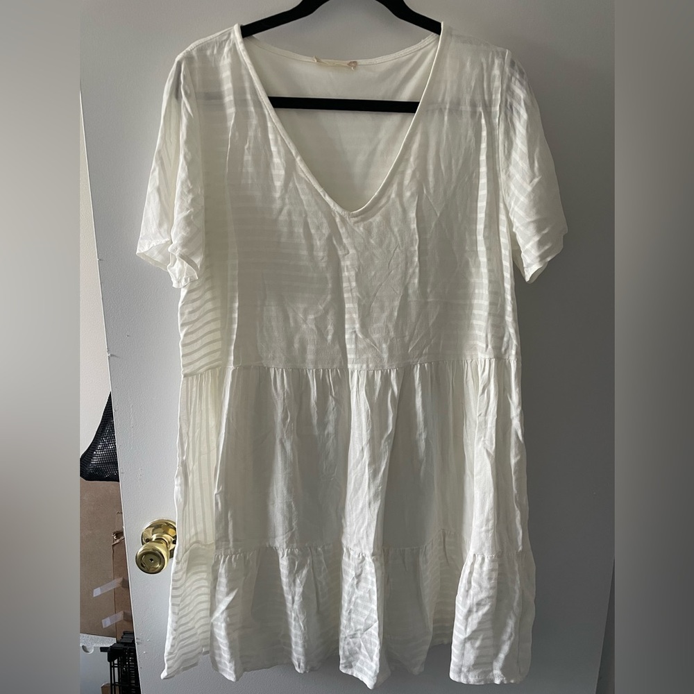 Altar’d State white dress with simple stripes